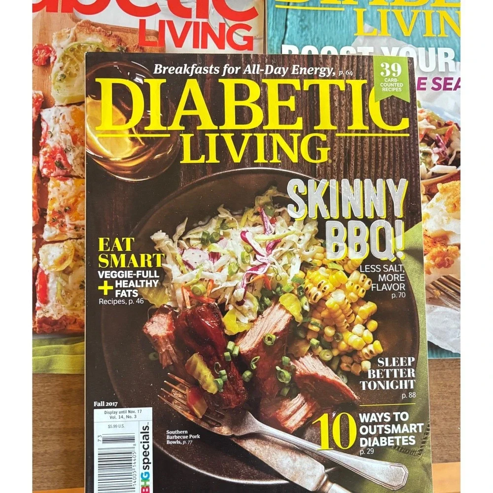 Diabetic Living Magazine Lot of 5 Better Homes and Gardens‎ 2016 2017 Recipes